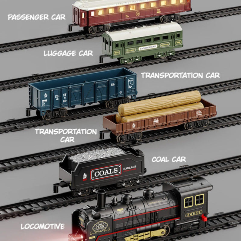 Juguete de Tren Eléctrico a Escala. Set Completo de Locomotora. Incluye Accesorios.