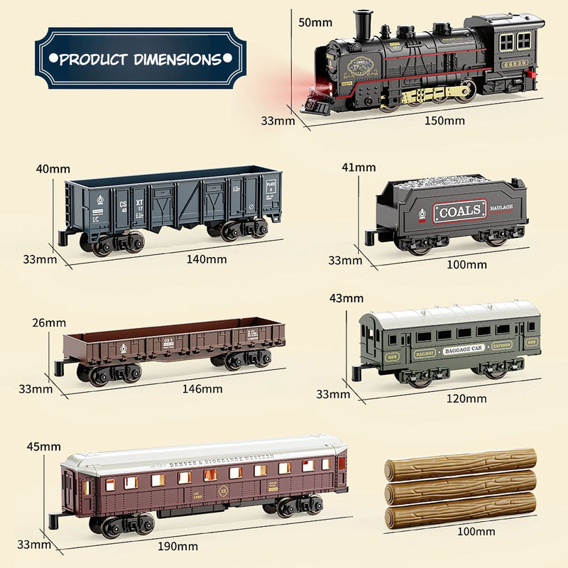 Juguete de Tren Eléctrico a Escala. Set Completo de Locomotora. Incluye Accesorios.