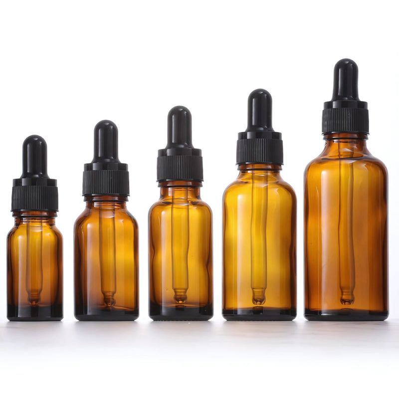 Botellas Goteros de Vidrio Ámbar. Frascos ideales para aceites y sueros. (Unidad)