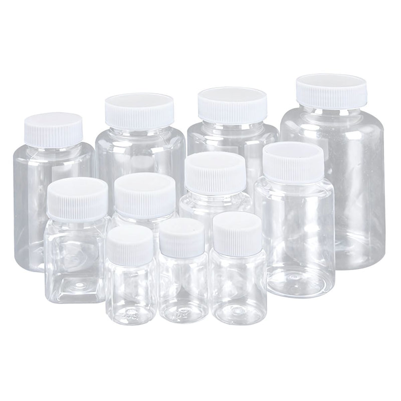 Frascos Botellas Plásticas Transparentes con Tapa Rosca Blanca. Envases Multiusos Portatiles. (Unidad)