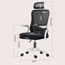 Silla de Oficina Ergonómica. Respaldar Reclinable 125°. Silla ejecutiva de escritorio con Soporte Lumbar Ajustable. Color celeste y Negro.
