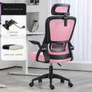 Silla de Oficina Ergonómica. Respaldar Reclinable 125°. Silla ejecutiva de escritorio con Soporte Lumbar Ajustable. Color rosado y Negro.