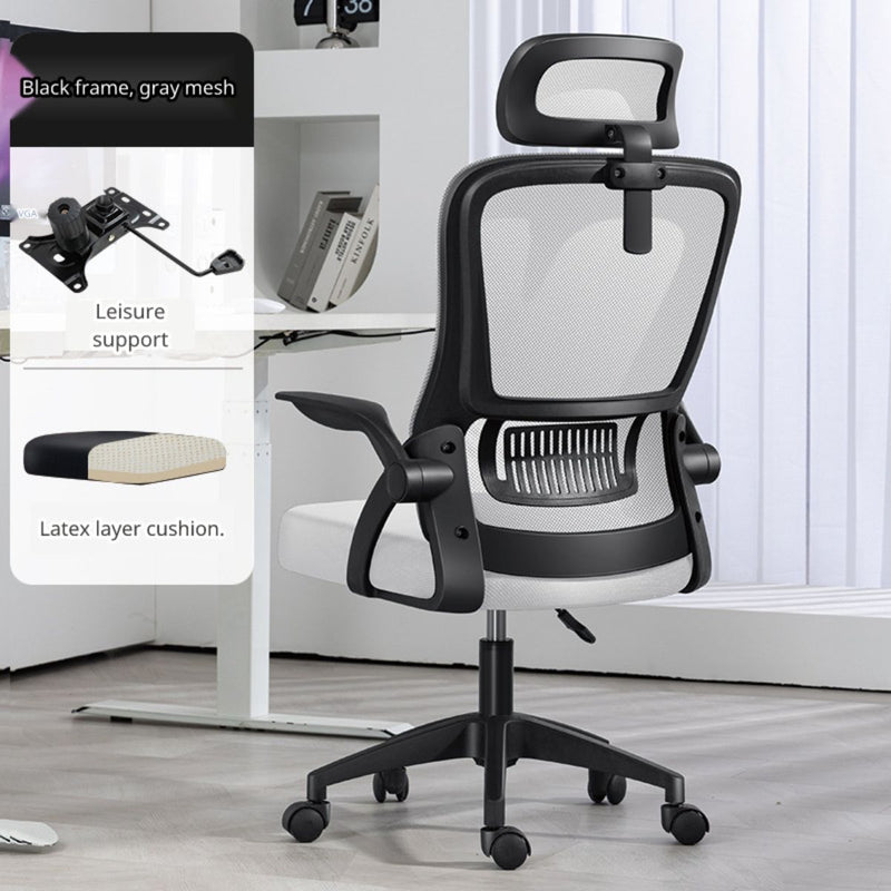 Silla de Oficina Ergonómica. Respaldar Reclinable 125°. Silla ejecutiva de escritorio con Soporte Lumbar Ajustable. Color blanco y Negro.
