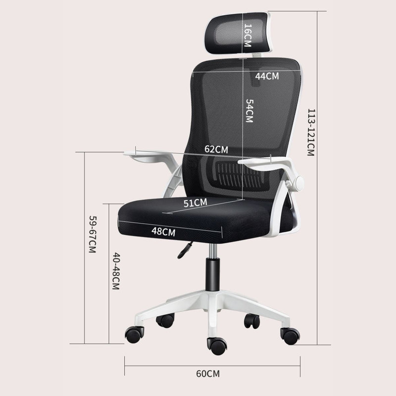 Silla de Oficina Ergonómica. Respaldar Reclinable 125°. Silla ejecutiva de escritorio con Soporte Lumbar Ajustable. Color Negro.