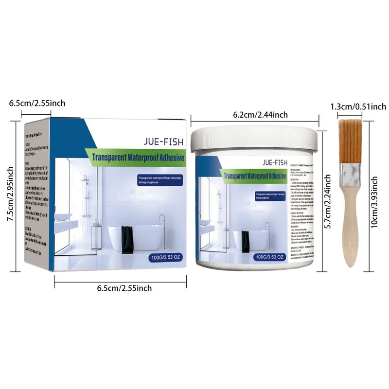 Adhesivo Sellador Impermeable Transparente con Pincel 100g. Alta Resistencia para Reparaciones y Sellado.