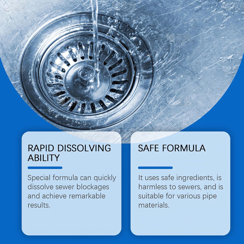 Destapacaños Potente para Cocina y Baño. Polvo Limpiador de Tuberías. (Pack de 6 unidades) Destapador de drenajes quimico