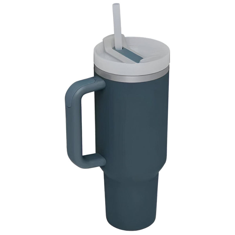 Botella de agua termo de 40oz. Vaso térmico de acero inoxidable. Color azul oscuro.