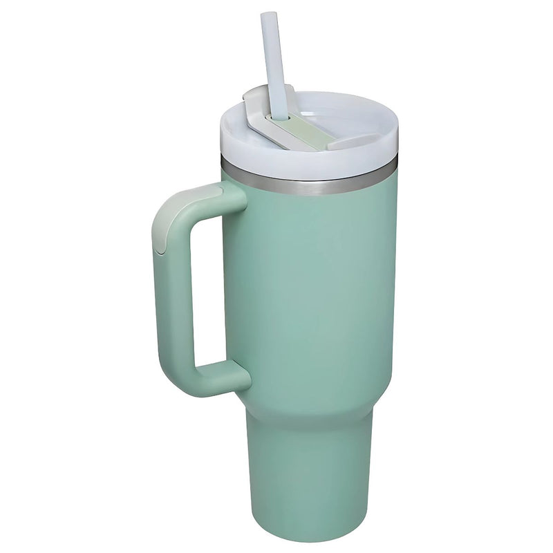 Botella de agua termo de 40oz. Vaso térmico de acero inoxidable. Color verde menta.