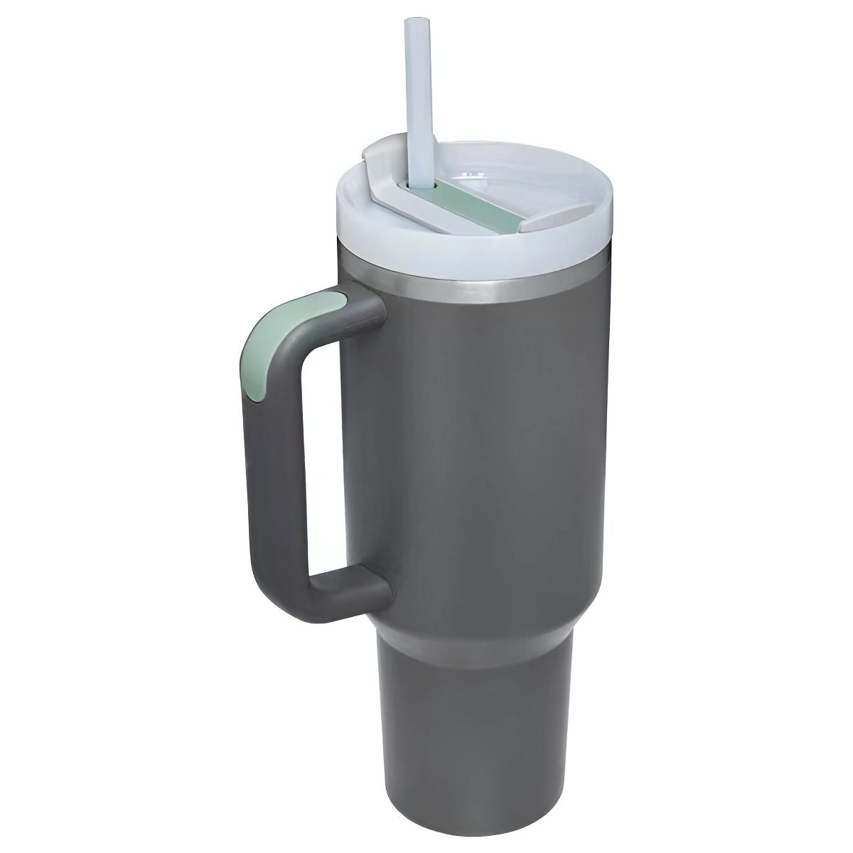 Botella de agua termo de 40oz. Vaso térmico de acero inoxidable. Color gris oscuro.