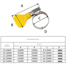 Abrazaderas para Mangueras de Combustible. (Pack de 25 piezas) Tamaños surtidos.