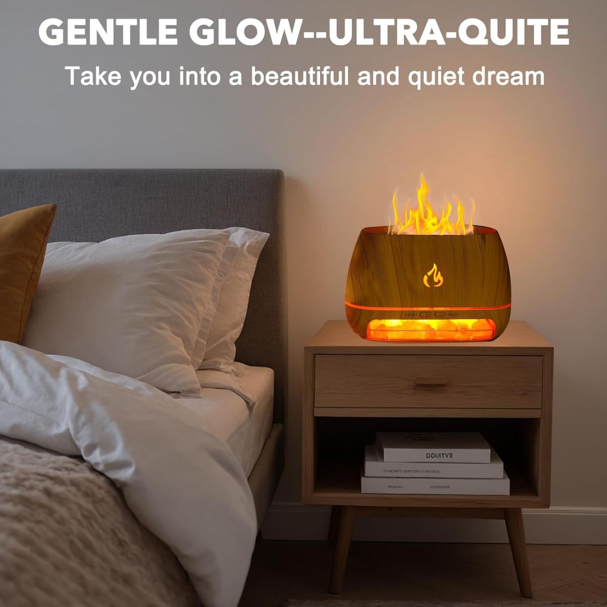 Difusor Aromas de Aceites Esenciales con Lámpara de Sal Himalaya.  Humidificador Aromático.