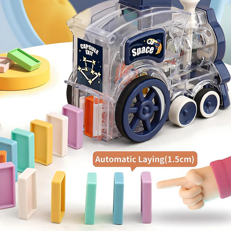Juguete Tren de Dominós Eléctrico para Niños. Juego Interactivo con 200 Bloques, Educativo y Divertido.