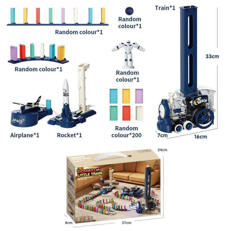 Juguete Tren de Dominós Eléctrico para Niños. Juego Interactivo con 200 Bloques, Educativo y Divertido.