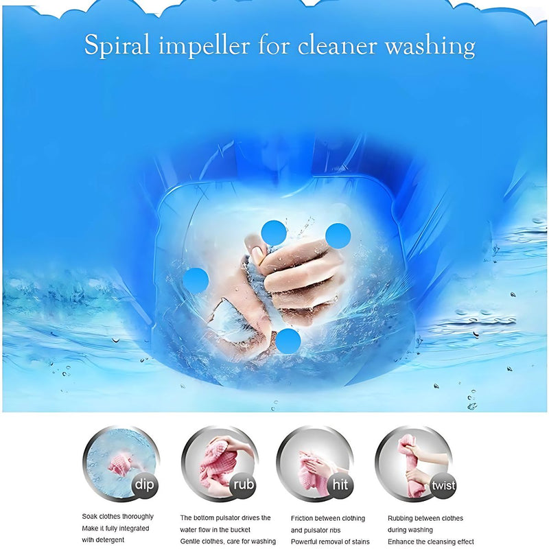 Lavadora Portátil 2kg 110V. Compacta y Eficiente para Espacios Pequeños. Mini Lavado Semiautomático.