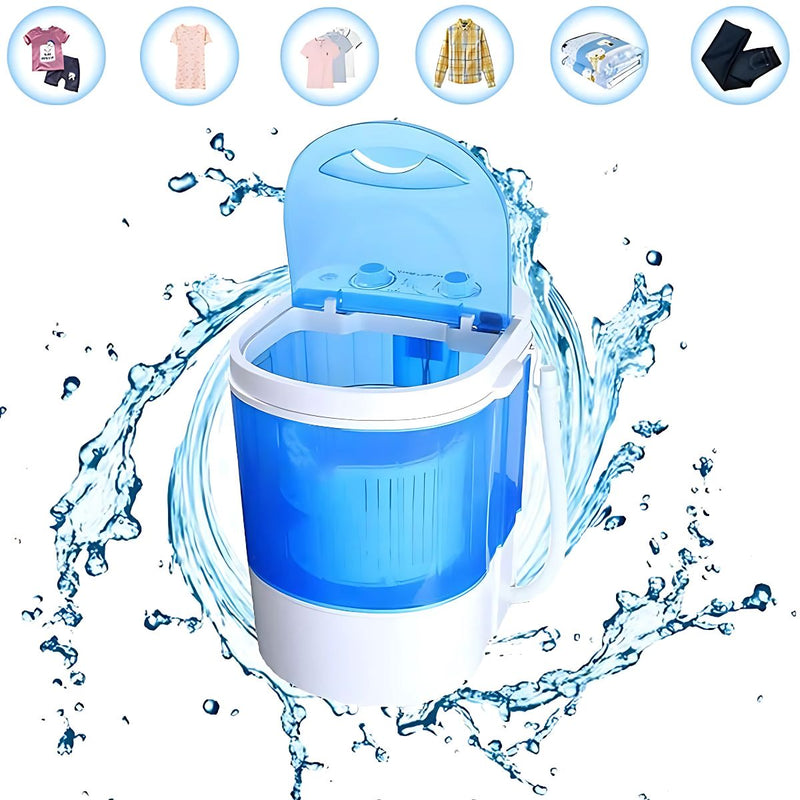 Lavadora Portátil 2kg 110V. Compacta y Eficiente para Espacios Pequeños. Mini Lavado Semiautomático.