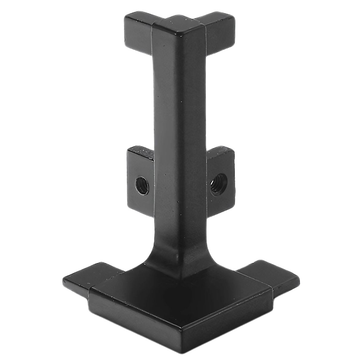 Conector de Esquina Externa para Zócalo Modular de cocinas. Color negro (Unidad). Aleación de Zinc. Conector esquinero de Ángulo Recto para perfil de aluminio.