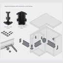 Conector de Esquina interna para Zócalo Modular. Color negro (Unidad). Aleación de Zinc. Conector esquinero de Ángulo Recto. perfil de aluminio cocinas