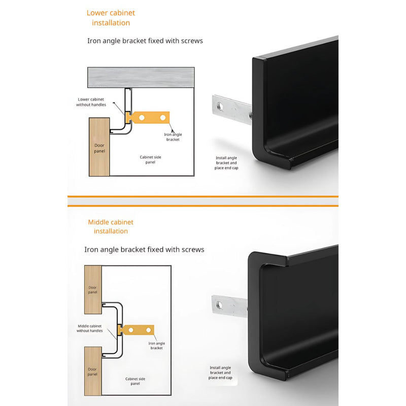 Escuadras De Esquina De 90º. perfil de aluminio cocinas (Pack de 4 piezas)