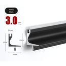 Perfil Superior Tipo Gola para Muebles Modulares cocina. (3 metros) Negro Mate para gabinetes sin tiradores. Ideal para cocina.
