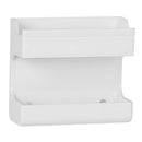 Organizador de Pared para Celular y Accesorios. Repisa de cargador celular Soporte Adhesivo Multifuncional. Color blanco. 86x36x97mm.