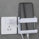 Organizador de Pared para Celular y Accesorios. Repisa de cargador celular Soporte Adhesivo Multifuncional. Color blanco. 86x36x97mm.