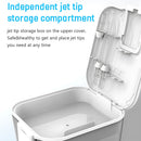 Irrigador Bucal Eléctrico con 10 Niveles de Presión y 6 Boquillas. Tanque de 600ml y Almacenamiento Higiénico.