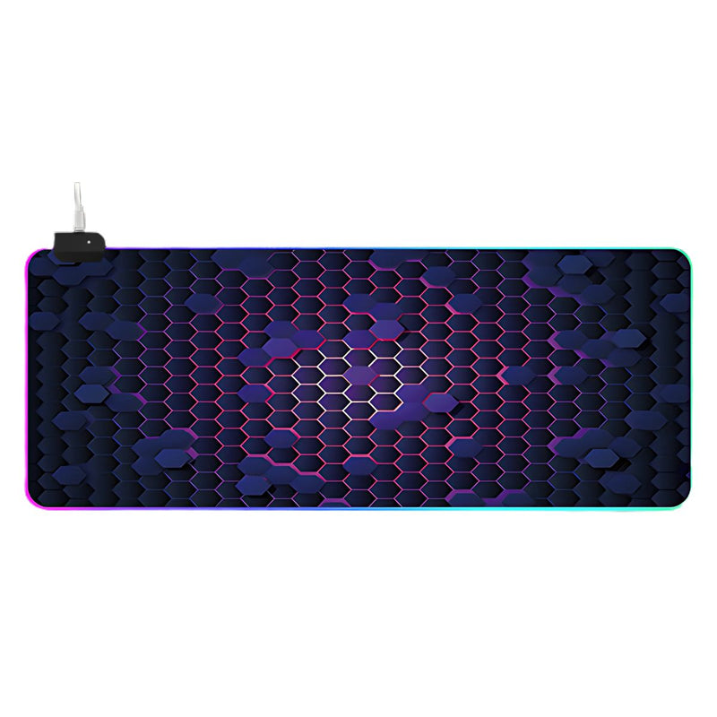 Mouse Pad Gamer RGB XL (400x800 mm) con Iluminación Multicolor y Base Antideslizante. Alfombrilla Gaming.
