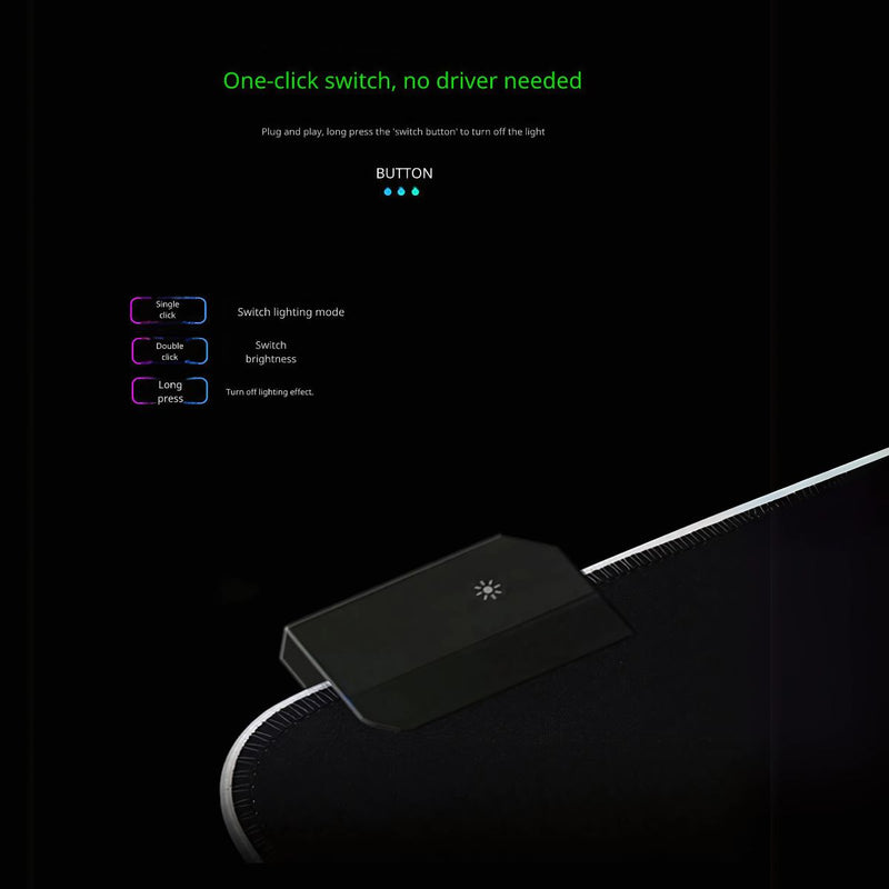 Mouse Pad Gamer RGB XL (400x800 mm) con Iluminación Multicolor y Base Antideslizante. Alfombrilla Gaming.