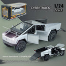 Juguete de auto Cybertruck Tesla a Escala 1:24. Camioneta coleccionable con luces y sonido.
