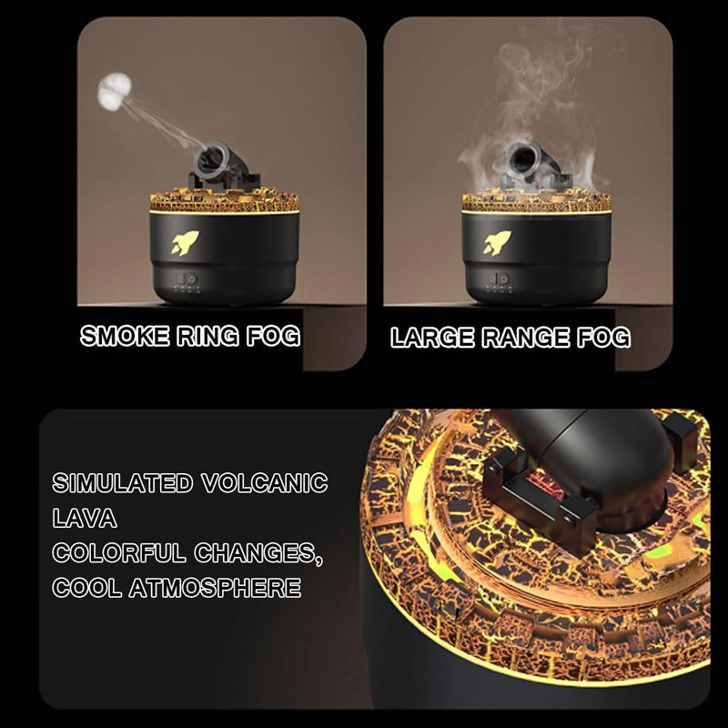 Difusor Aromas de Aceites Esenciales estilo cañon.  Humidificador Aromático con luz LED y temporizador.