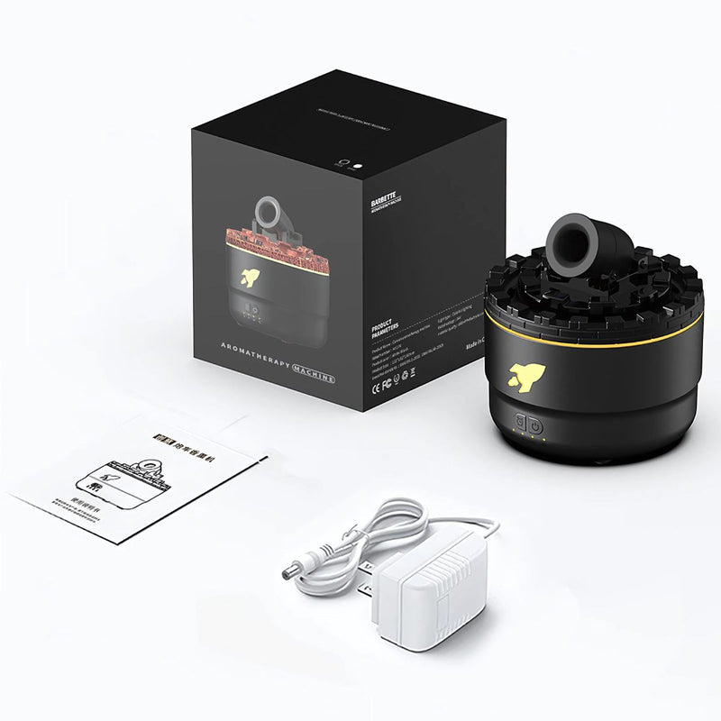 Difusor Aromas de Aceites Esenciales estilo cañon.  Humidificador Aromático con luz LED y temporizador.