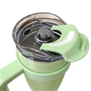 Botella de agua térmica 1200ml. Termo verde con carrizo de doble pared. Acero inoxidable. Vaso Tumbler.