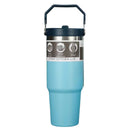 Botella de agua térmica 890ml. Termo de doble pared. Acero inoxidable. Vaso con carrizo integrado.