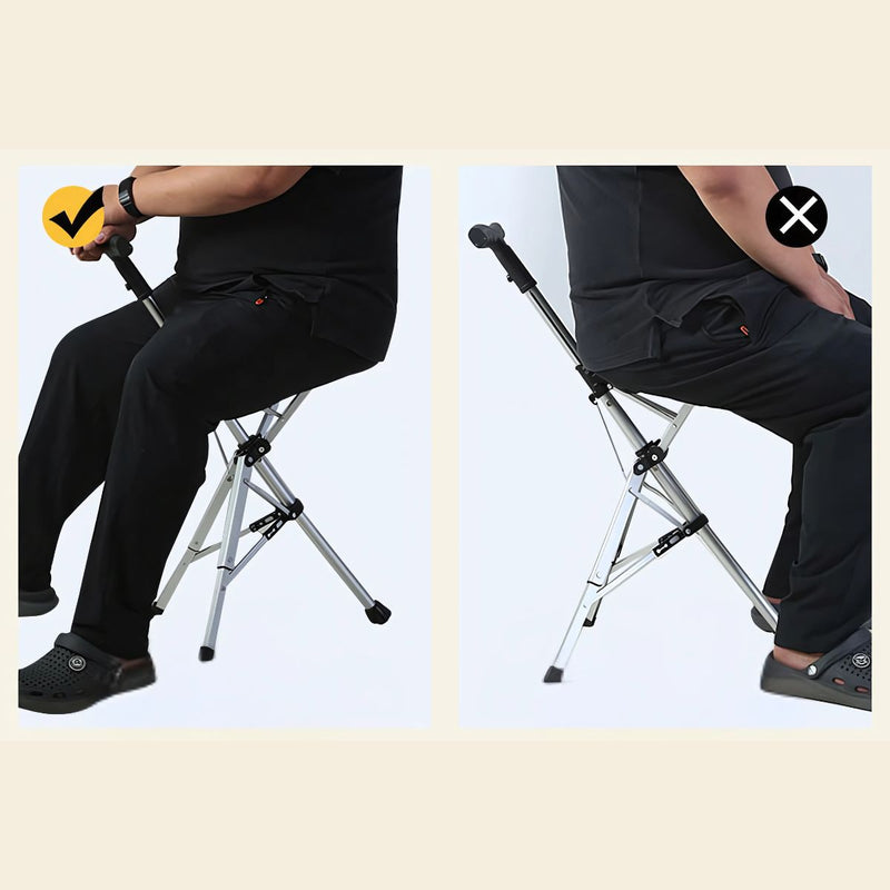Bastón Asiento 2 en 1. Bastón de Apoyo Convertible en Silla Portátil. Ideal para ancianos adultos mayores. La yeyesada del abuelo