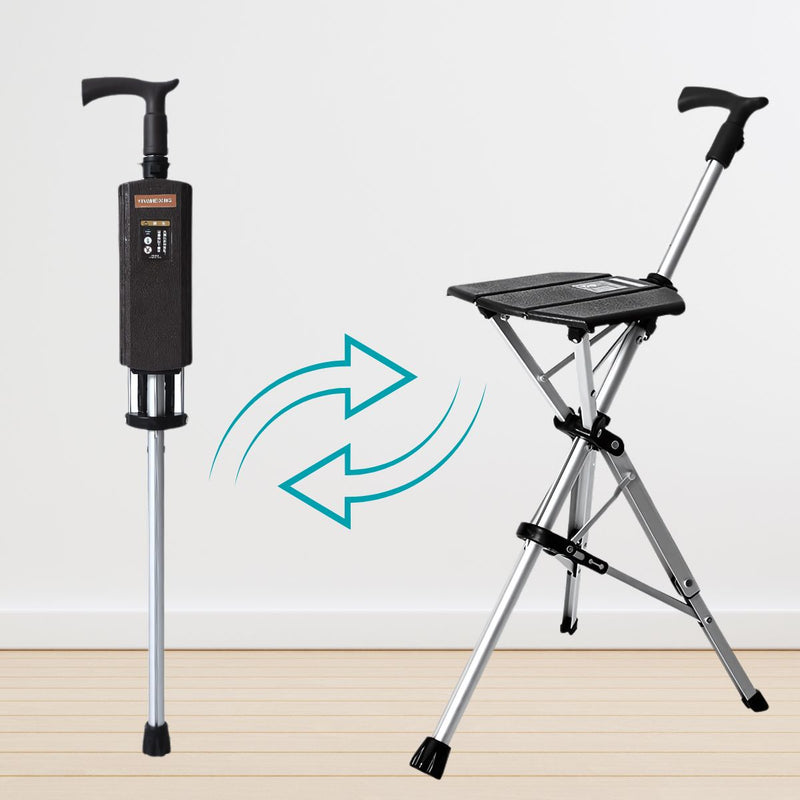 Bastón Asiento 2 en 1. Bastón de Apoyo Convertible en Silla Portátil. Ideal para ancianos adultos mayores. La yeyesada del abuelo