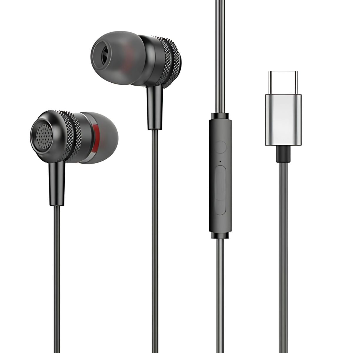 Audífonos con Cable USB-C. Auriculares con Micrófono y Control de Volumen Integrado.