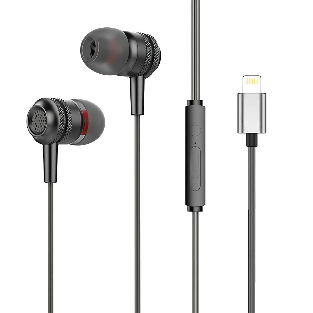 Audífonos con Cable para Apple. Auriculares con conector Lightning. Micrófono y Control de Volumen integrado.