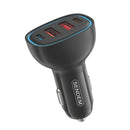 Cargador de Auto 45W con 2 puertos USB y 2 puertos Tipo C. Adaptador de carro con Carga Rápida para Múltiples Dispositivos.