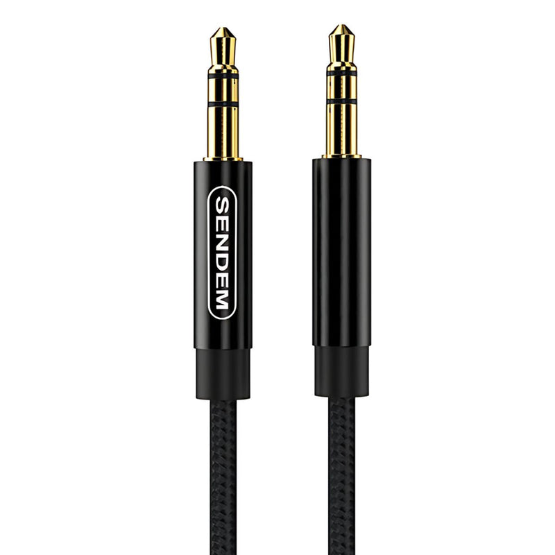Cable Auxiliar de Audio 3.5mm Macho a Macho de 2 Metros. Compatible con Auto, Parlantes y Audífonos.