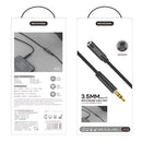 Cable de Extensión Auxiliar 3.5mm Macho a Hembra de 1 Metro. Compatible con Audífonos, Computadoras y Parlantes.