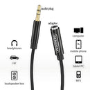 Cable de Extensión Auxiliar 3.5mm Macho a Hembra de 2 Metros. Compatible con Audífonos, Computadoras y Parlantes.