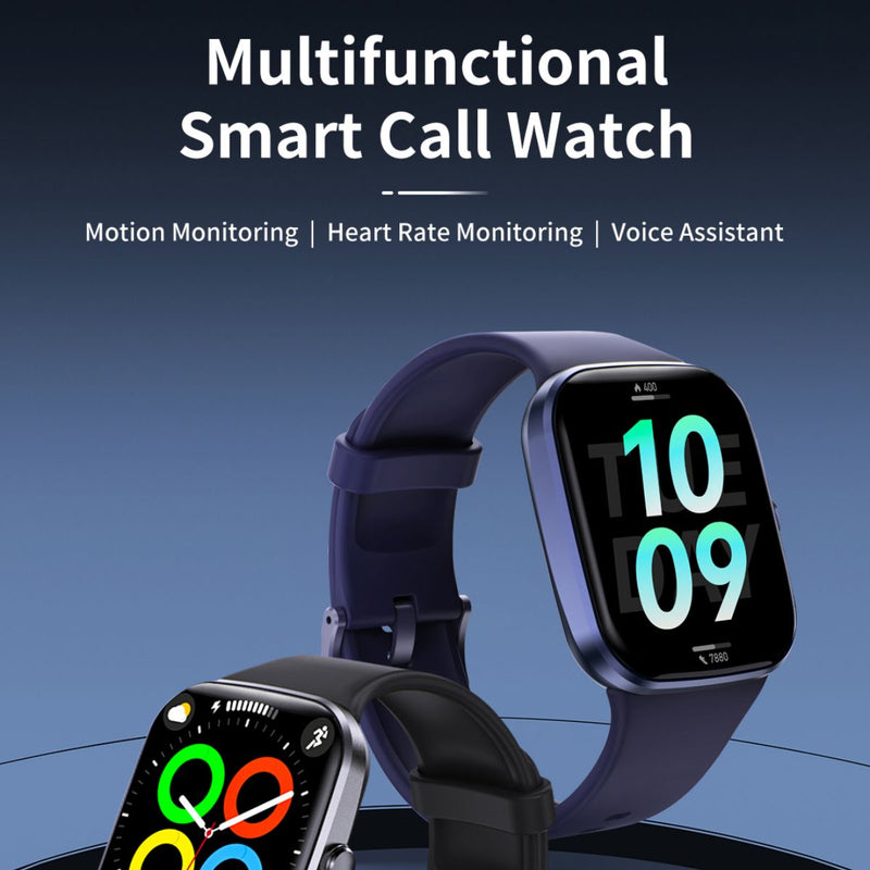 Smartwatch con Llamadas y Pantalla HD 2.1”. Reloj Inteligente IP67. Con Monitor de Ritmo Cardíaco y Carga Magnética. Color negro.
