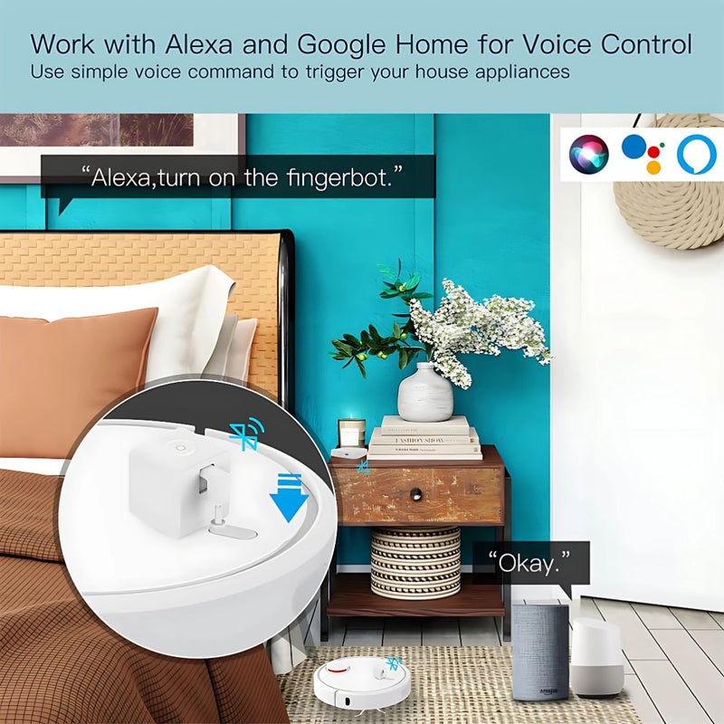 Automatizador de Botones Inteligente. Dispositivo Smart Fingerbot para Control Remoto de interruptores. Compatible con Alexa y Google Home. Robot de botones