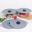 Tapas de Silicona Reutilizables para Ollas y Recipientes. (Set 3 Tamaños) Tapaderas de Sellado Hermético Antiderrames.