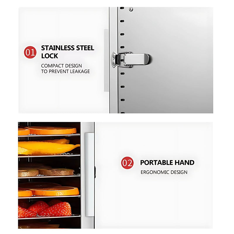 Deshidratador de Alimentos profesional de 12 bandejas. Máquina Deshidratadora de frutas y carnes. Acero inoxidable 110V.