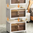 Estante Organizador Modular Plegable con Ruedas y Puertas Transparentes. Armario Desmontable Para Almacenamiento (70 cm de Ancho). Cajones Apilables.