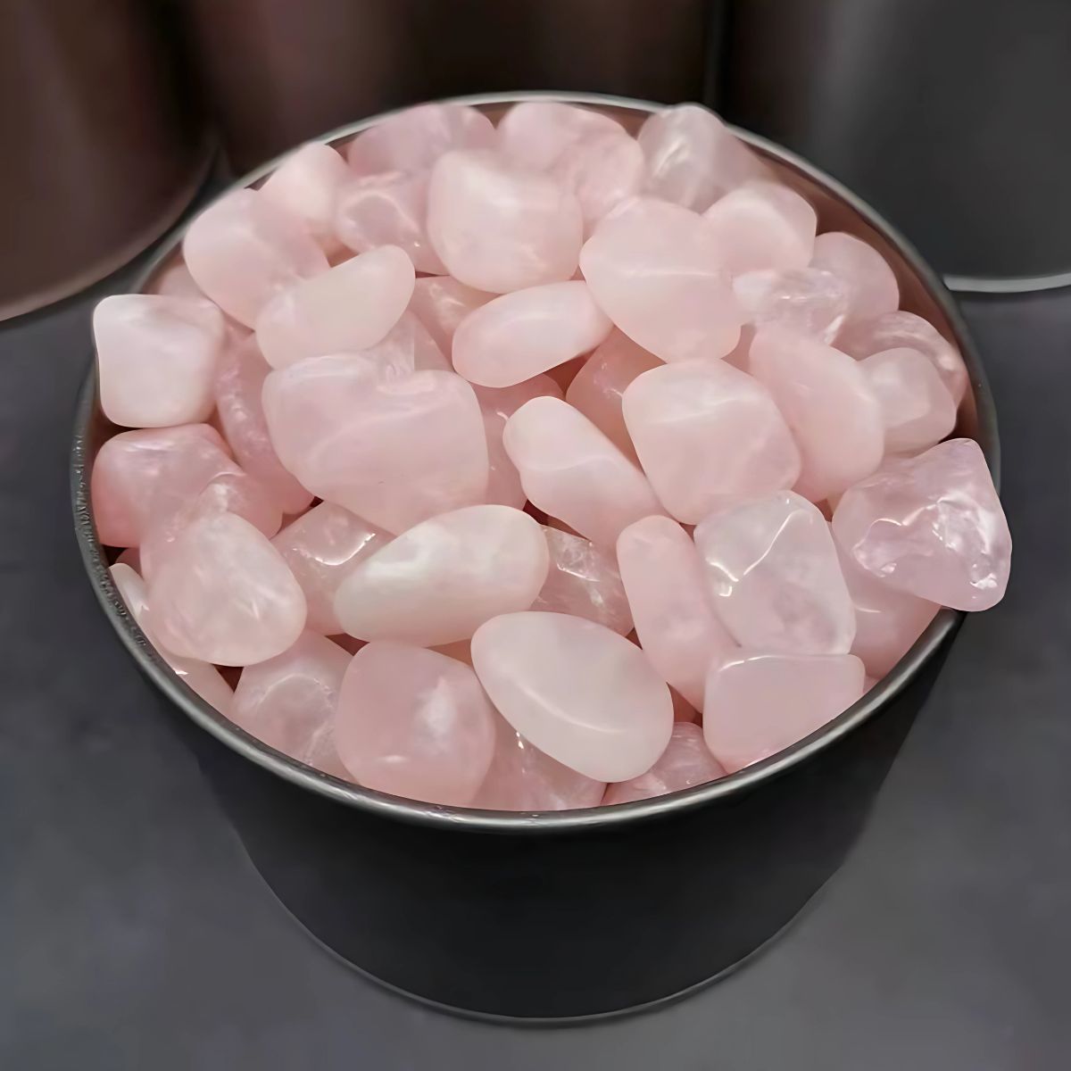 "Piedra Decorativa Cuarzo Rosa Pulido para Jardín, Macetas, Decoración. (500 gramos). 10-15mm
"