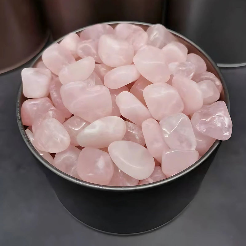 "Piedra Decorativa Cuarzo Rosa Pulido para Jardín, Macetas, Decoración. (500 gramos). 10-15mm
"