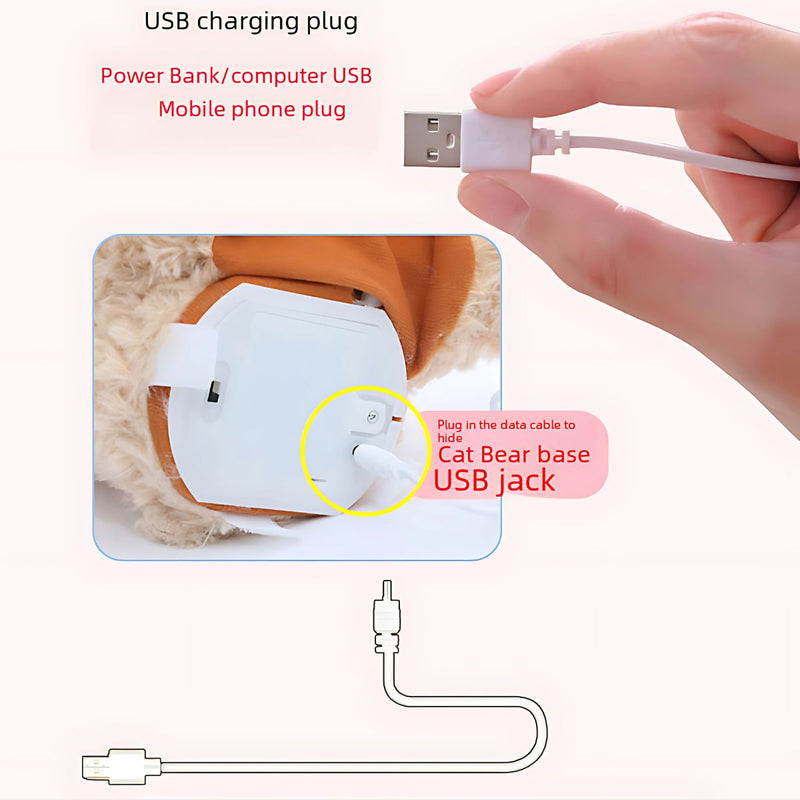 Juguete de Osito Interactivo Peekaboo Recargable con Voz y Movimiento. Juguete Educativo y Divertido.