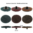 Discos de Lijar 2” (Set de 52 piezas). Con Adaptador para Taladro. Roloc R Tipo Rápido, Discos Abrasivos y Pulido para Metal, Madera y Plástico.